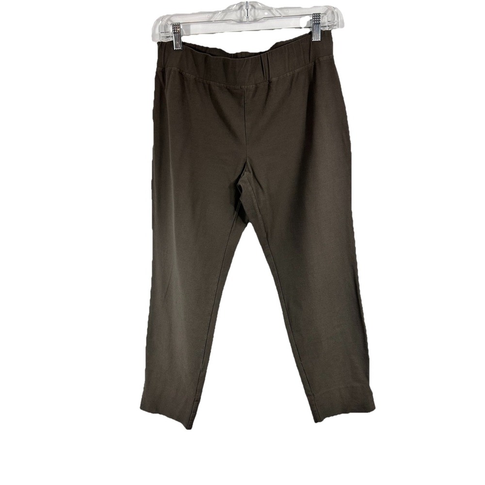 EILEEN FISHER Mushroom Brown Pants Sz M Quiet Luxury Normcore Minimalist Casual